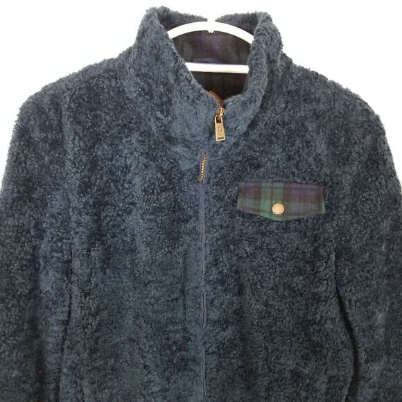 Pendleton Women's Full Zip Jacket Size L Blue  Fuzzy Teddy Bear Outdoor - Picture 2 of 6